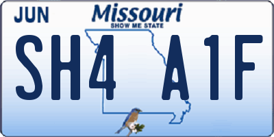 MO license plate SH4A1F