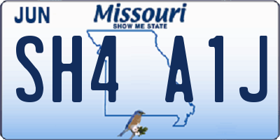 MO license plate SH4A1J