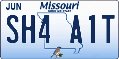 MO license plate SH4A1T