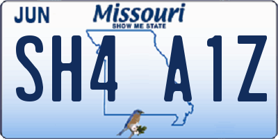 MO license plate SH4A1Z