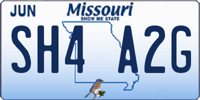 MO license plate SH4A2G