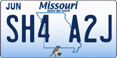 MO license plate SH4A2J