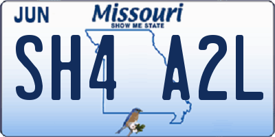 MO license plate SH4A2L