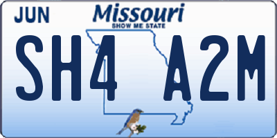 MO license plate SH4A2M