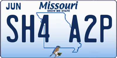 MO license plate SH4A2P