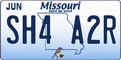 MO license plate SH4A2R