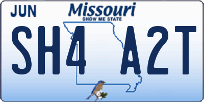 MO license plate SH4A2T