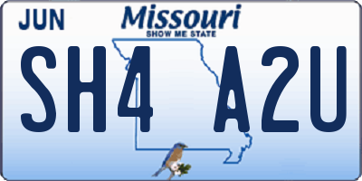MO license plate SH4A2U