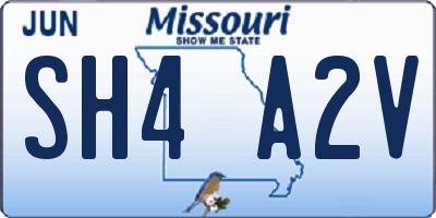 MO license plate SH4A2V