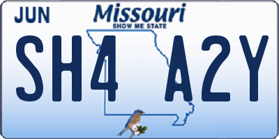 MO license plate SH4A2Y
