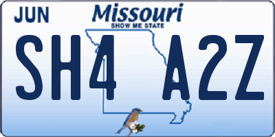 MO license plate SH4A2Z
