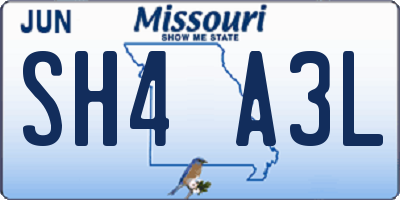 MO license plate SH4A3L