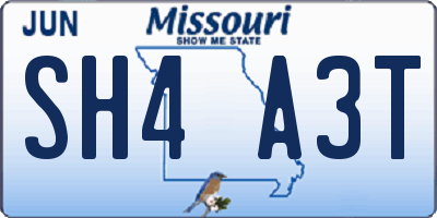 MO license plate SH4A3T