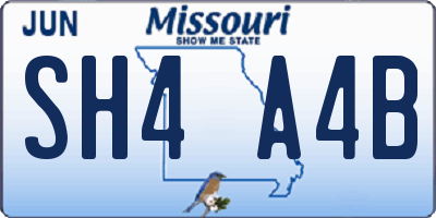 MO license plate SH4A4B