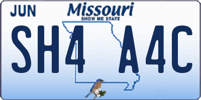 MO license plate SH4A4C