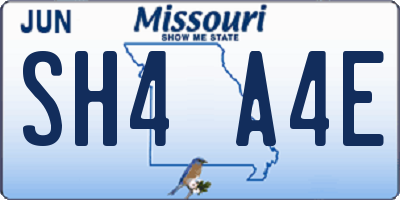 MO license plate SH4A4E