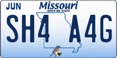 MO license plate SH4A4G