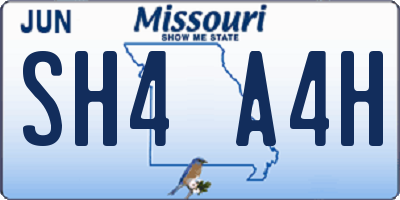 MO license plate SH4A4H