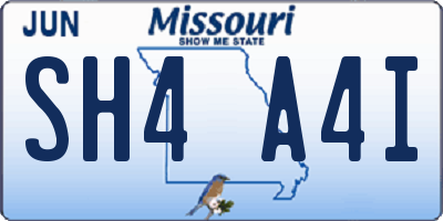 MO license plate SH4A4I