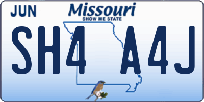 MO license plate SH4A4J