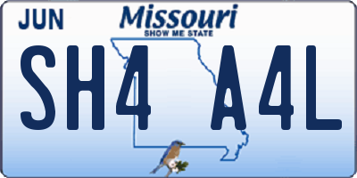 MO license plate SH4A4L