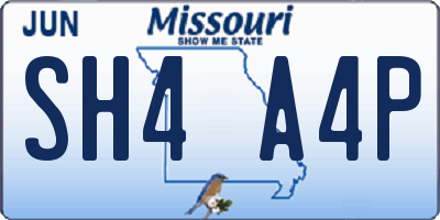 MO license plate SH4A4P