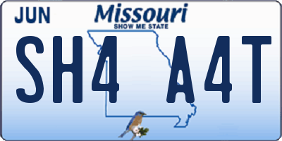 MO license plate SH4A4T