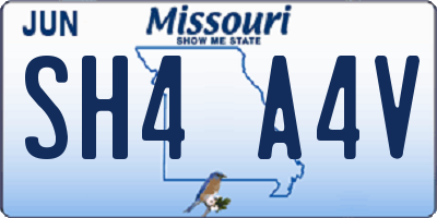 MO license plate SH4A4V