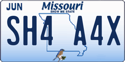MO license plate SH4A4X
