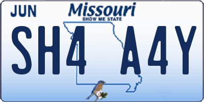 MO license plate SH4A4Y