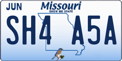MO license plate SH4A5A