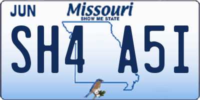 MO license plate SH4A5I