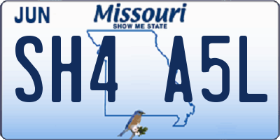 MO license plate SH4A5L