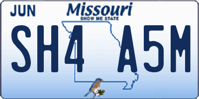MO license plate SH4A5M