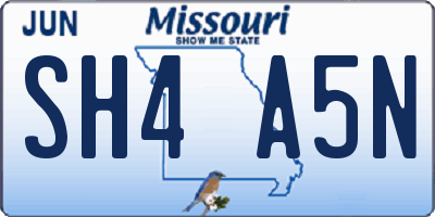 MO license plate SH4A5N