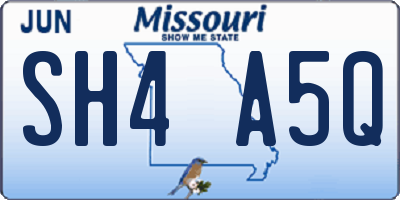 MO license plate SH4A5Q