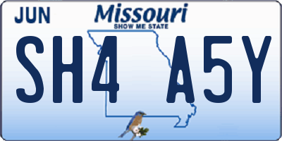MO license plate SH4A5Y