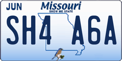 MO license plate SH4A6A