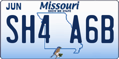 MO license plate SH4A6B