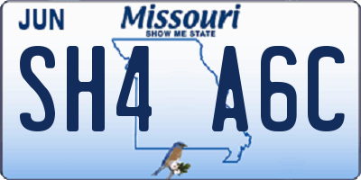 MO license plate SH4A6C