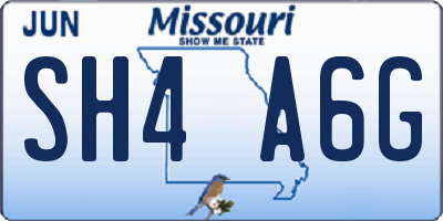 MO license plate SH4A6G