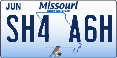 MO license plate SH4A6H