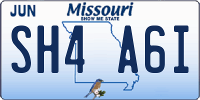 MO license plate SH4A6I