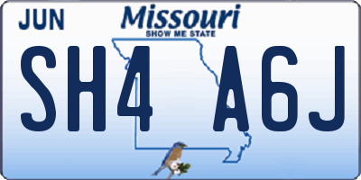 MO license plate SH4A6J