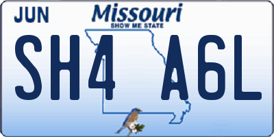 MO license plate SH4A6L