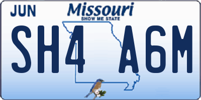 MO license plate SH4A6M