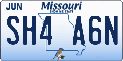 MO license plate SH4A6N