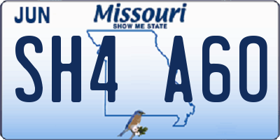 MO license plate SH4A6O