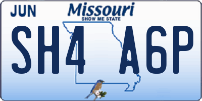 MO license plate SH4A6P