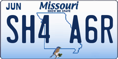 MO license plate SH4A6R